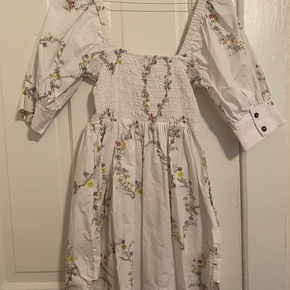Ganni Floral organic babydoll minidress - Picture 5 of 6
